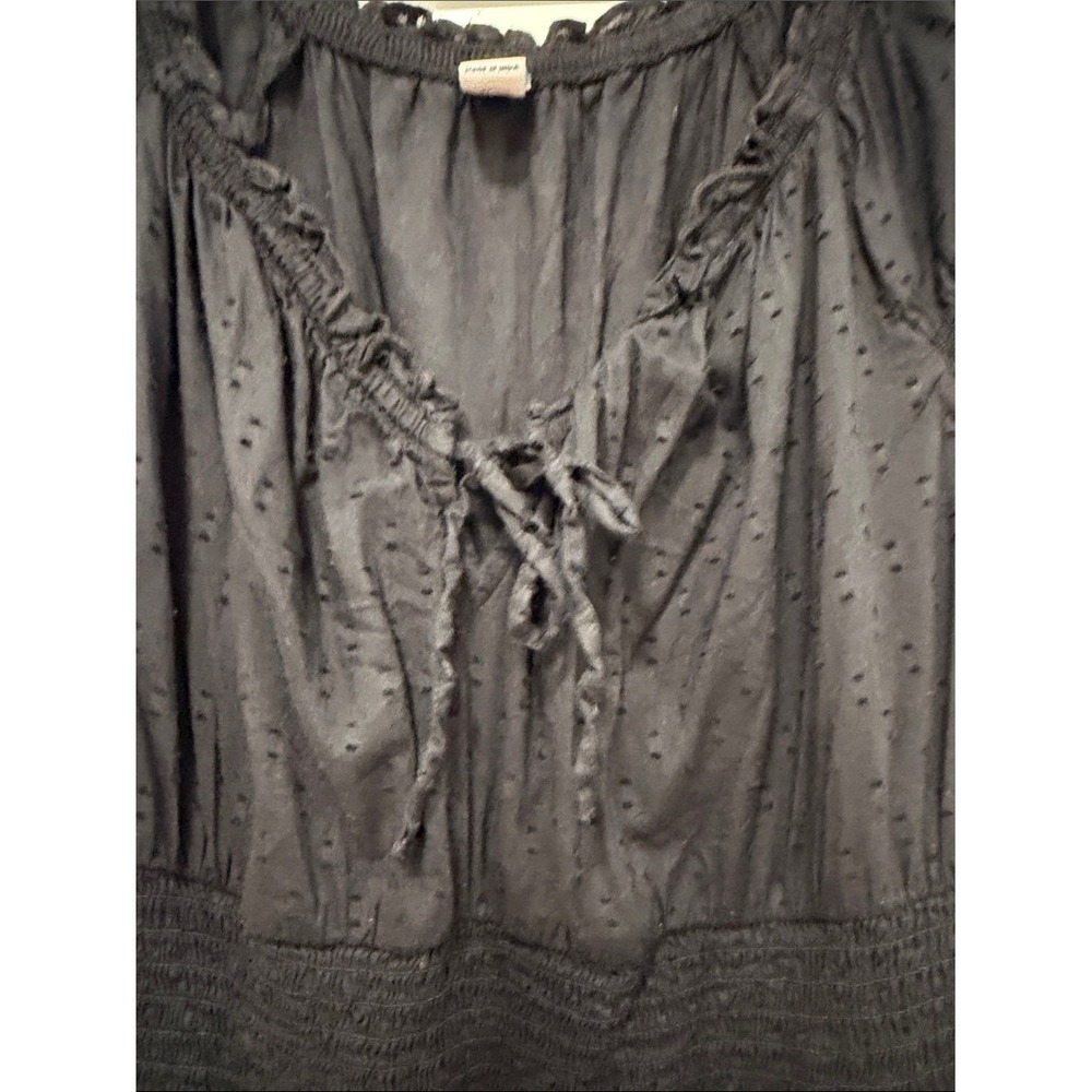 Old Navy Black Embroidered puff sleeve Tiered Maxi Dress peasant goth - Picture 6 of 10
